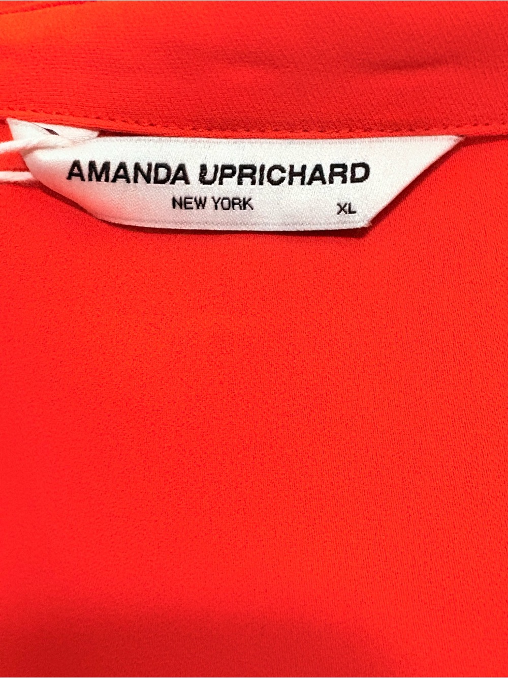 Amanda Uprichard Reya Orange Red Collared Short Sleeve Midi Dress Size XL NWT - Picture 7 of 13